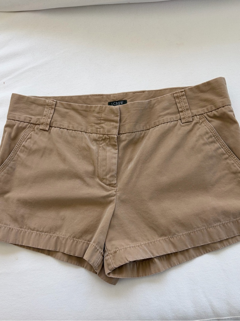 J. Crew Tan High-Rise Cotton Bermuda Shorts